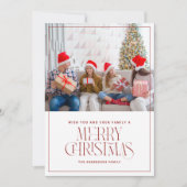 カスタム写真メミニマルリークリスマスカード 招待状 (正面)