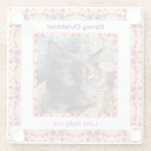 カスタム写真メリーすてきス猫ネコちゃん ガラスコースター (裏面)