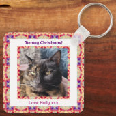 カスタム写真メリーすてきス猫ネコちゃん キーホルダー (裏面)