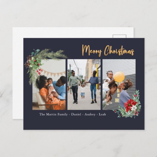 カスタム写真メリークリスマスハガキ シーズンポストカード (正面/裏面)