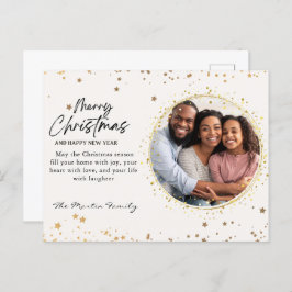 カスタム写真メリークリスマスフォトポストカード シーズンポストカード
