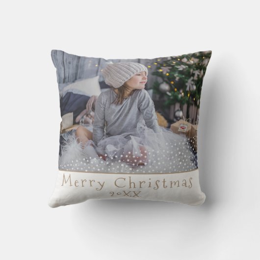 カスタム写真メリークリスマスホリデーキープサケ クッション (裏面)