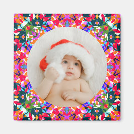 カスタム写真メリークリスマスモダンカラフル マグネット