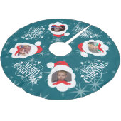 カスタム写真メリークリスマス ブラッシュドポリエステルツリースカート (アングル)