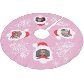 カスタム写真メリークリスマス ブラッシュドポリエステルツリースカート (アングル)