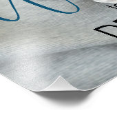 カスタム写真モダンの結婚サインブルー フォトプリント            (角)