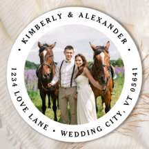 カスタム写真モダンの結婚差出人住所