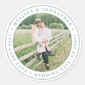 カスタム写真モダンエレガント差出人住所 ラウンドシール (正面)