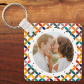 カスタム写真モダンカラフル パーソナライズされた キーホルダー (正面)
