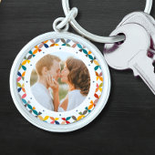 カスタム写真モダンカラフル パーソナライズされた キーホルダー