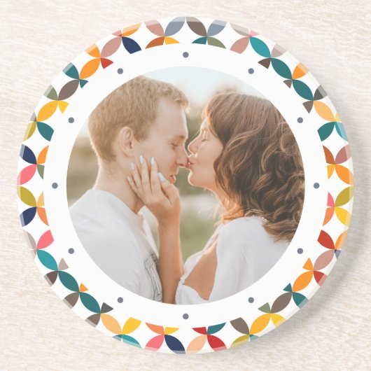 カスタム写真モダンカラフル パーソナライズされた コースター (正面)