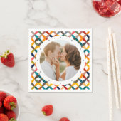 カスタム写真モダンカラフル パーソナライズされた スタンダードカクテルナプキン (インサイチュ)