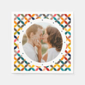 カスタム写真モダンカラフル パーソナライズされた スタンダードカクテルナプキン (正面)