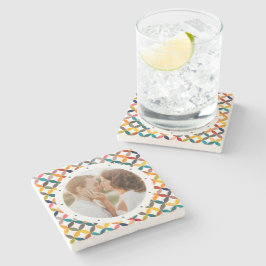 カスタム写真モダンカラフル パーソナライズされた ストーンコースター