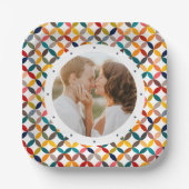 カスタム写真モダンカラフル パーソナライズされた ペーパープレート (正面)