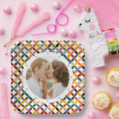 カスタム写真モダンカラフル パーソナライズされた ペーパープレート (パーティー)