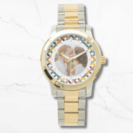 カスタム写真モダンカラフル パーソナライズされた 腕時計