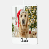 カスタム写真モダンクリスマスパーソナライズされた メタルオーナメント (正面左)