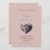 カスタム写真モダンシンプルとミニマリスト結婚ズ セーブザデート (正面/裏面)