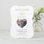 カスタム写真モダンシンプルとミニマリスト結婚ズ セーブザデート (スタンド正面)