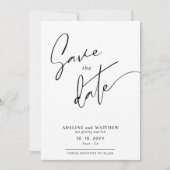 カスタム写真モダンシンプルエレガントScript結婚's セーブザデート (正面)