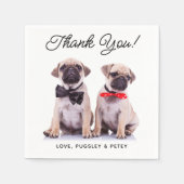 カスタム写真モダンシンプル可愛い犬のペット結婚ズ スタンダードカクテルナプキン (正面)