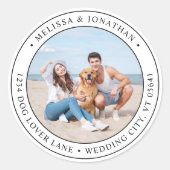 カスタム写真モダンシンプル差出人住所 ラウンドシール (正面)