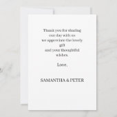 カスタム写真モダンビーチ結婚式感謝していユー 招待状 (裏面)