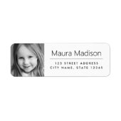 カスタム写真モダンミニマル差出人住所 ラベル (正面)