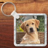 カスタム写真モダンラブポーハート引用文文字 キーホルダー (正面)