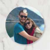 カスタム写真モダンリラックス結婚式の引き出物ラベル フェイバータグ (裏面)