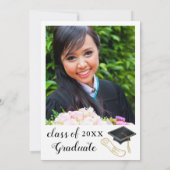 カスタム写真モダン卒業エレガント会 招待状 (裏面)