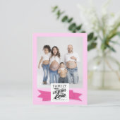 カスタム写真モダン引用文家族かわいい葉書 ポストカード (スタンド正面)