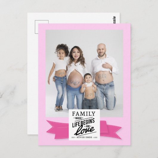 カスタム写真モダン引用文家族かわいい葉書 ポストカード (正面/裏面)