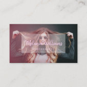 カスタム写真モダン手書きスクリプトブラックブシン 名刺 (正面)