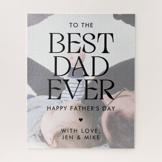カスタム写真モダン最高のパパEver Father's Day ジグソーパズル (縦)