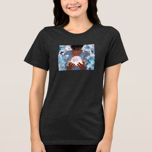 カスタム写真モダン母の日の贈り物 トライブレンドTシャツ (正面)