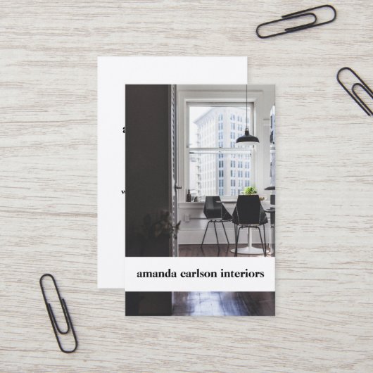 カスタム写真モダン白はっきりしたArchitectsデザイナー 名刺 (正面/裏面インサイチュ)