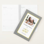 カスタム写真モダン結婚式グレーと黄色の月 プランナー手帳 (ディスプレー)