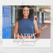 カスタム写真モダンHappy Retimentパーティー スパークリングワインラベル (シングルラベル)