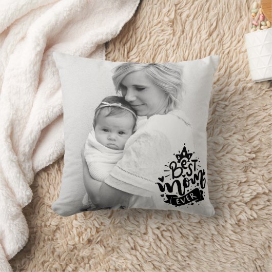 カスタム写真モマ最高のーEverPink金ゴールドバックストライプー クッション (ブランケット)