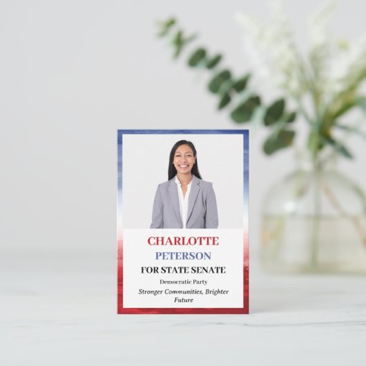 カスタム写真ユニーク政治家 名刺 (スタンド正面)