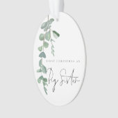 カスタム写真ユーカリ初めてのクリスマスビッグシスター オーナメント (正面)