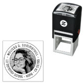 カスタム写真ラウンドアドレス セルフインキングスタンプ (インサイチュ)