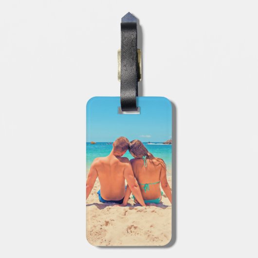 カスタム写真ラゲージタグパーソナライズされたデザイン ラゲッジタグ (裏面縦)