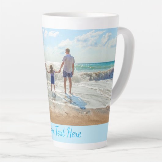 カスタム写真ラテマグカップと文字パーソナライズされた カフェラテマグ (右アングル)