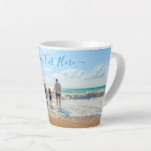 カスタム写真ラテマグギフトあなたの写真と文字 カフェラテマグ (右アングル)