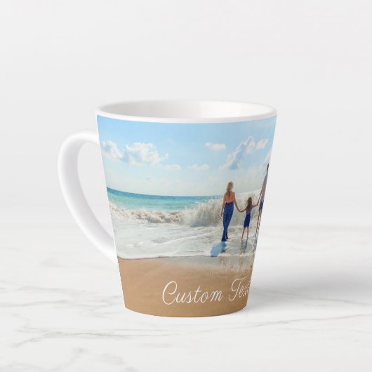 カスタム写真ラテマグギフトあなたの写真と文字 カフェラテマグ (左アングル)