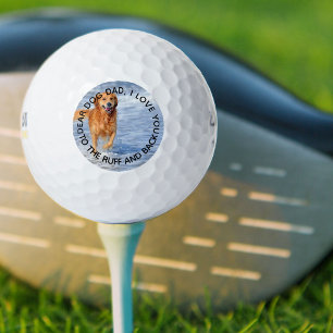 カスタム写真ラフとバックドッグのパパ ゴルフボール