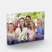 カスタム写真ラブスクリプト祖父母の家族 フォトブロック (左)